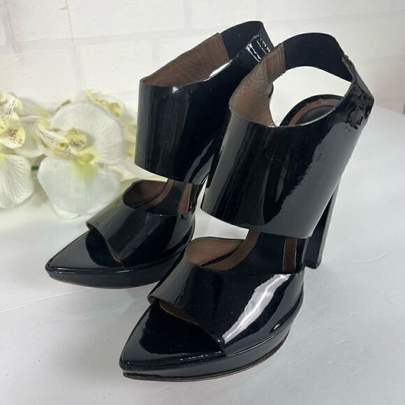 Marni Platform Heels Womens Size EU 36 US 5.5 Black Patent Leather - Picture 13 of 14